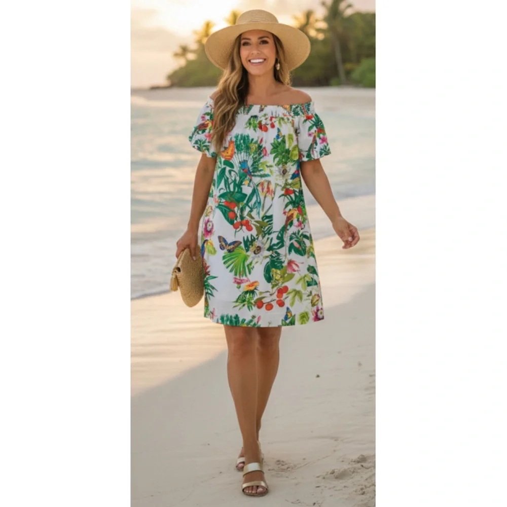 J. Crew Ratti into the Wild Off-Shoulder Dress